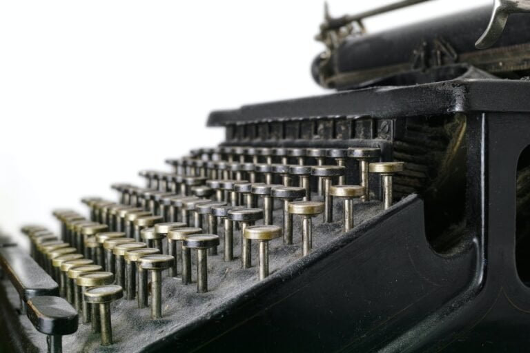 Old typewriter. A very old typewriter.
